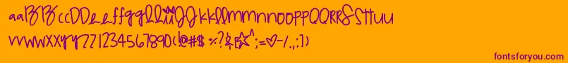 Multicoloragilitys Font – Purple Fonts on Orange Background
