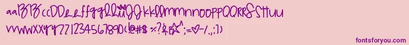 Multicoloragilitys Font – Purple Fonts on Pink Background