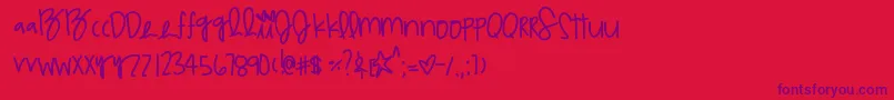 Multicoloragilitys Font – Purple Fonts on Red Background