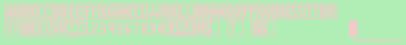 TorturerCrushed-fontti – vaaleanpunaiset fontit vihreällä taustalla