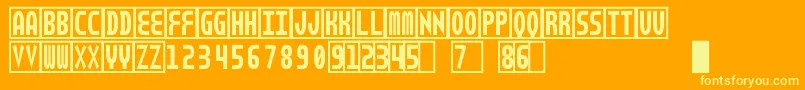 TorturerCrushed Font – Yellow Fonts on Orange Background