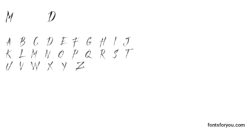 Czcionka MadfaithDemo – alfabet, cyfry, specjalne znaki