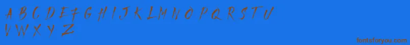 Шрифт MadfaithDemo – коричневые шрифты на синем фоне