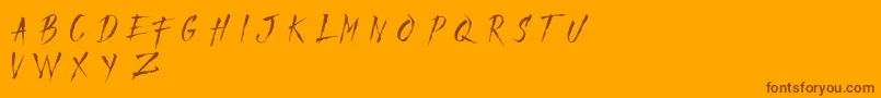 Fonte MadfaithDemo – fontes marrons em um fundo laranja