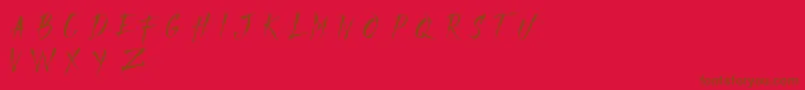フォントMadfaithDemo – 赤い背景に茶色の文字