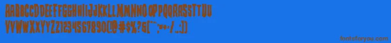 Creepycrawlersbold Font – Brown Fonts on Blue Background