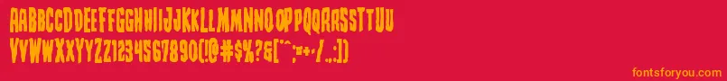 Creepycrawlersbold Font – Orange Fonts on Red Background