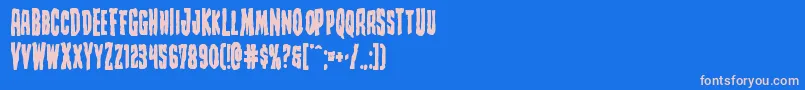 Więcej informacji o czcionce Creepycrawlersbold Czcionka Creepycrawlersbold – różowe czcionki na niebieskim tle