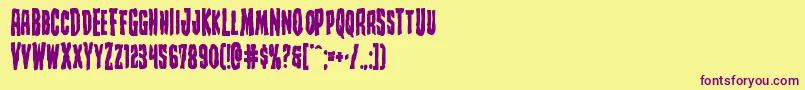 Creepycrawlersbold Font – Purple Fonts on Yellow Background