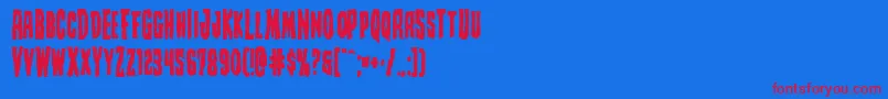 Creepycrawlersbold Font – Red Fonts on Blue Background