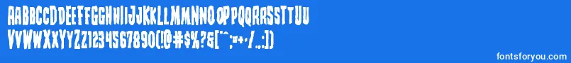 Fonte Creepycrawlersbold – fontes brancas em um fundo azul