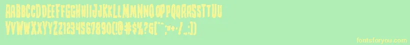 Шрифт Creepycrawlersbold – жёлтые шрифты на зелёном фоне