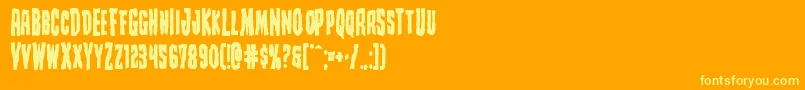 Creepycrawlersbold-fontti – keltaiset fontit oranssilla taustalla