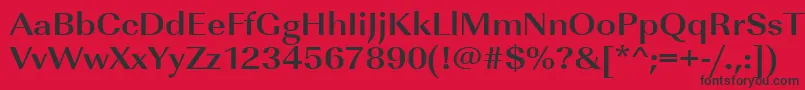 Czcionka UrwimperialtextwidBold – czarne czcionki na czerwonym tle