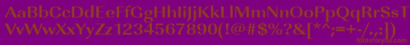 UrwimperialtextwidBold-Schriftart – Braune Schriften auf violettem Hintergrund