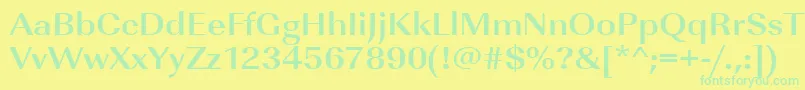 Police UrwimperialtextwidBold – polices vertes sur fond jaune