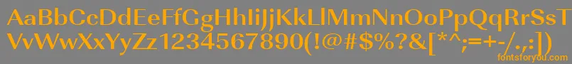 Шрифт UrwimperialtextwidBold – оранжевые шрифты на сером фоне