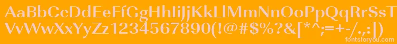 Fonte UrwimperialtextwidBold – fontes rosa em um fundo laranja