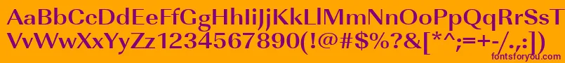 UrwimperialtextwidBold Font – Purple Fonts on Orange Background