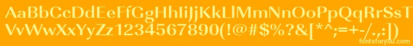 UrwimperialtextwidBold-Schriftart – Gelbe Schriften auf orangefarbenem Hintergrund