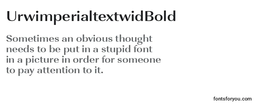 Review of the UrwimperialtextwidBold Font