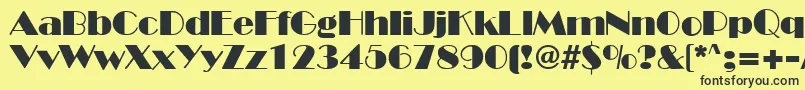 BroadwayRegular Font – Black Fonts on Yellow Background