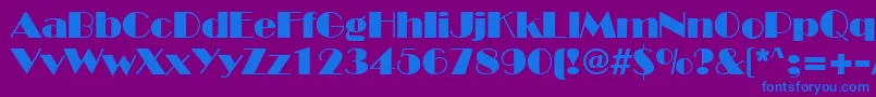 BroadwayRegular Font – Blue Fonts on Purple Background