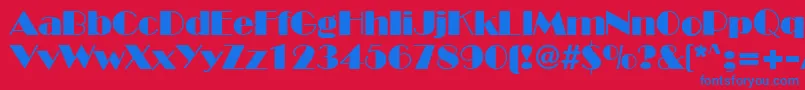 BroadwayRegular Font – Blue Fonts on Red Background