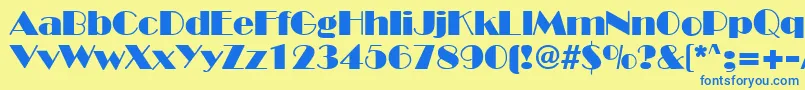 BroadwayRegular Font – Blue Fonts on Yellow Background