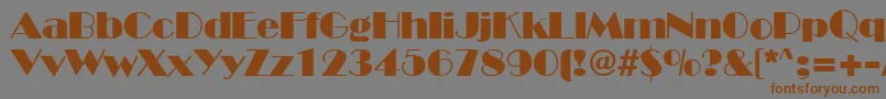 BroadwayRegular Font – Brown Fonts on Gray Background
