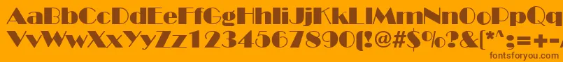 BroadwayRegular Font – Brown Fonts on Orange Background