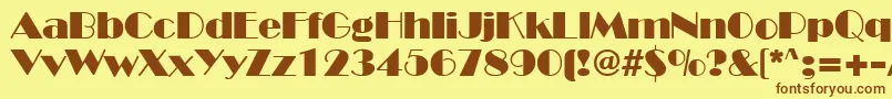 BroadwayRegular Font – Brown Fonts on Yellow Background