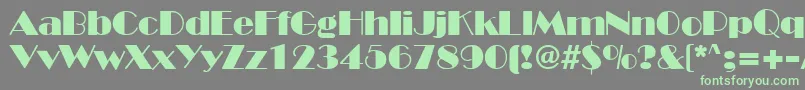 BroadwayRegular Font – Green Fonts on Gray Background