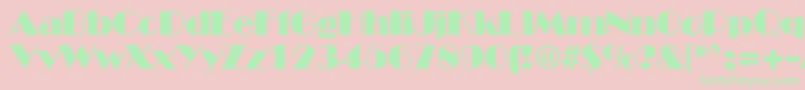 BroadwayRegular Font – Green Fonts on Pink Background