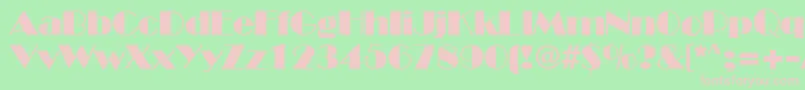 BroadwayRegular-fontti – vaaleanpunaiset fontit vihreällä taustalla