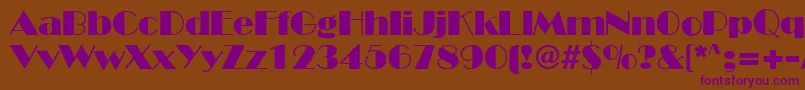 BroadwayRegular Font – Purple Fonts on Brown Background