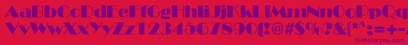 Weitere Informationen zur BroadwayRegular-Schriftart BroadwayRegular-Schriftart – Violette Schriften auf rotem Hintergrund