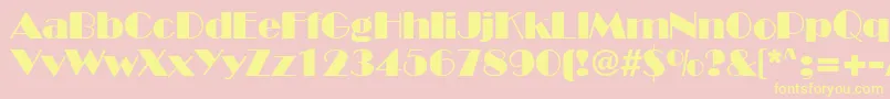 BroadwayRegular Font – Yellow Fonts on Pink Background
