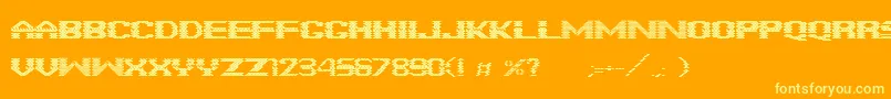 FonteBrick-Schriftart – Gelbe Schriften auf orangefarbenem Hintergrund