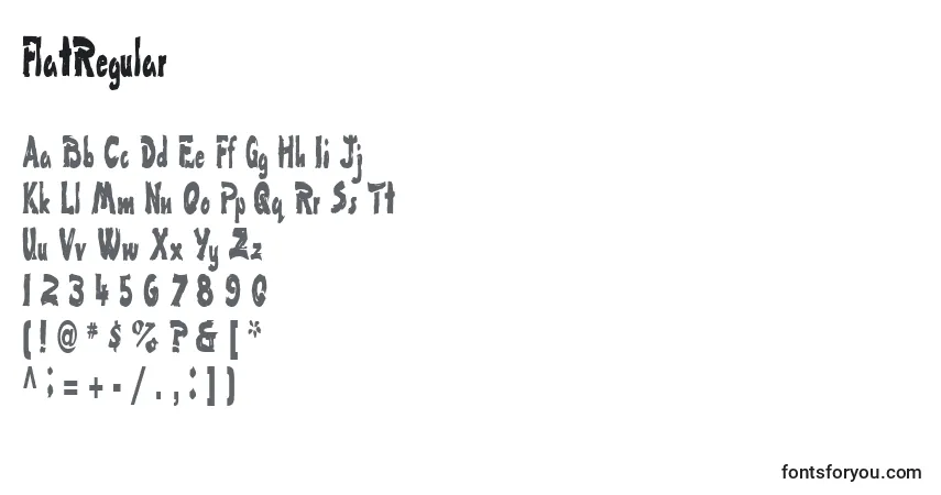 A fonte FlatRegular – alfabeto, números, caracteres especiais