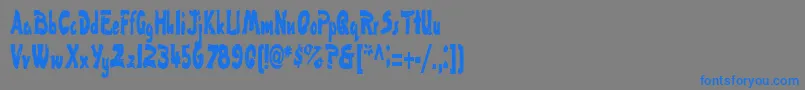 フォントFlatRegular – 灰色の背景に青い文字