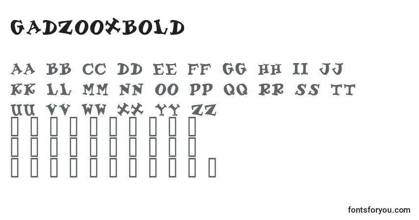 Шрифт GadzooxBold – алфавит, цифры, специальные символы