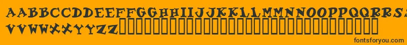 GadzooxBold-Schriftart – Schwarze Schriften auf orangefarbenem Hintergrund