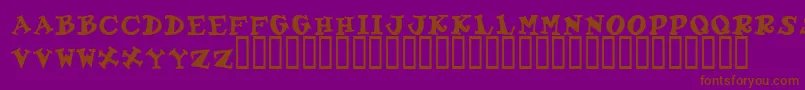 GadzooxBold-Schriftart – Braune Schriften auf violettem Hintergrund