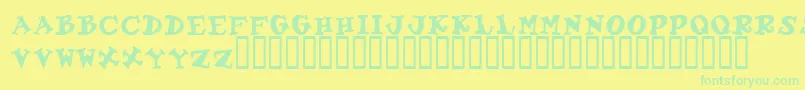 GadzooxBold Font – Green Fonts on Yellow Background