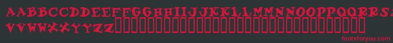 フォントGadzooxBold – 黒い背景に赤い文字