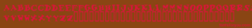 フォントGadzooxBold – 赤い文字が茶色の背景にあります。