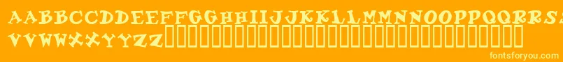 GadzooxBold-Schriftart – Gelbe Schriften auf orangefarbenem Hintergrund