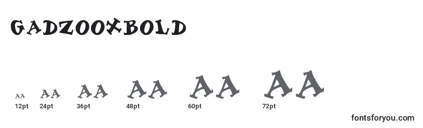 GadzooxBold Font Sizes