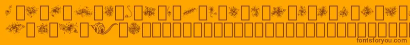 Fonte Zendingone – fontes marrons em um fundo laranja